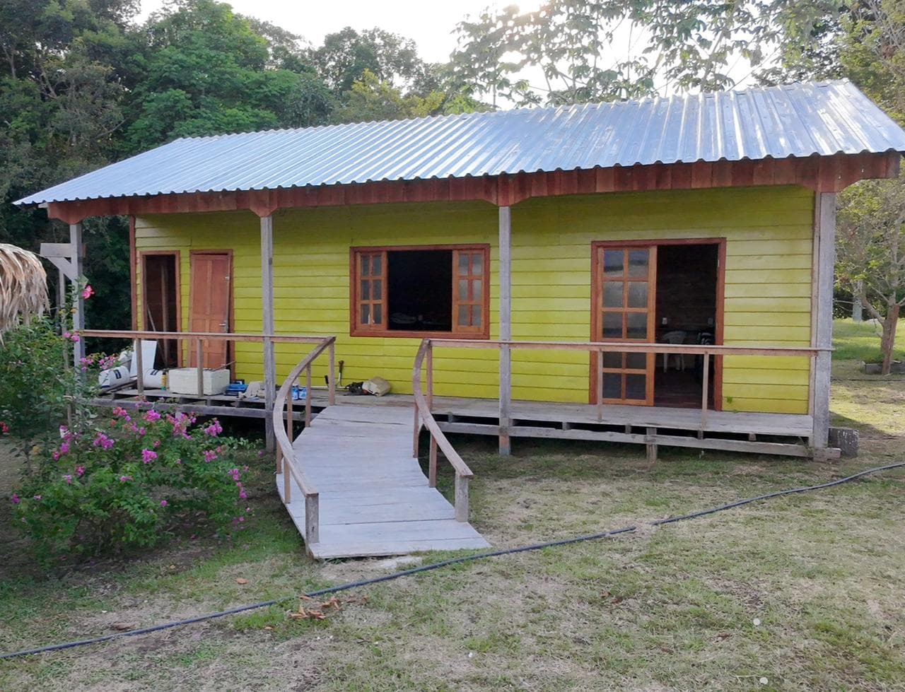 Library built in the Amazon Rainforest river villages of Acajatuba, Brazil