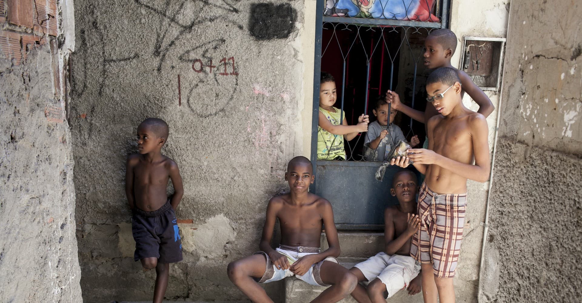Children in Brazilian favelas